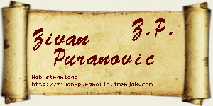 Živan Puranović vizit kartica